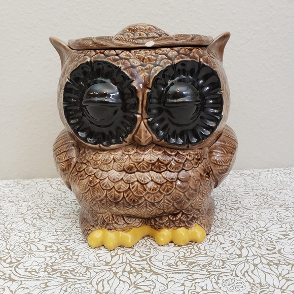 Vintage 1979 Pansy Ceramic Brown Owl Cooki… - Picture 4 of 12